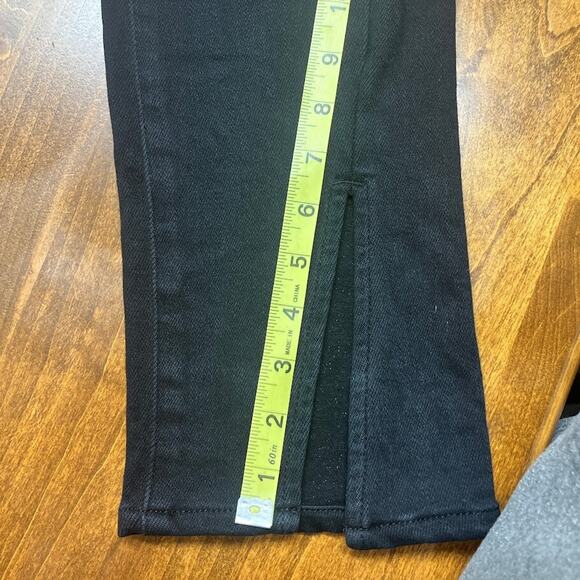 Pistola Teagan High Waist Slit Cuff Slim Leg Ankle Black Bootcut Jeans Size 27 - Picture 12 of 14